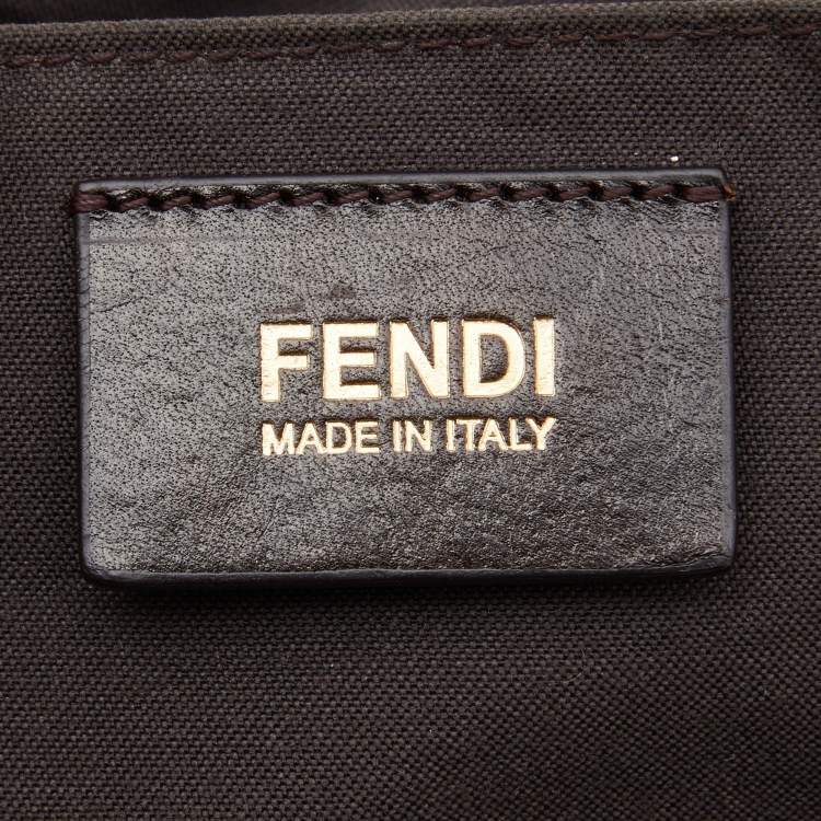 Pre Owned Fendi Metallic Zucca Lurex Fabric Mia Hobo
