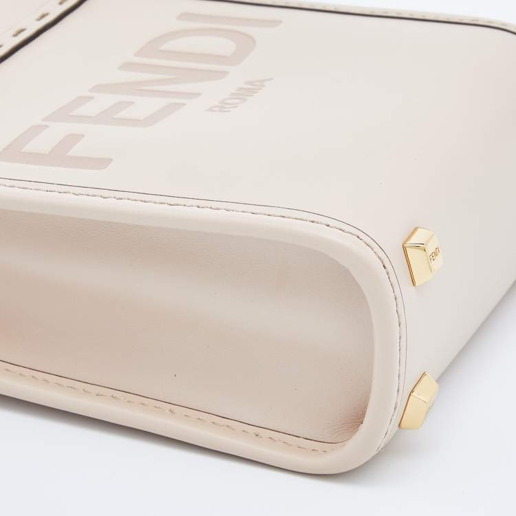 Pre Owned Fendi Pink Leather Mini Sunshine Tote