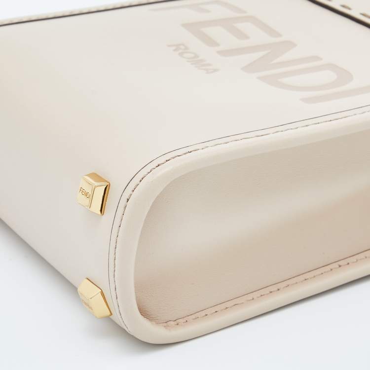 Pre Owned Fendi Pink Leather Mini Sunshine Tote