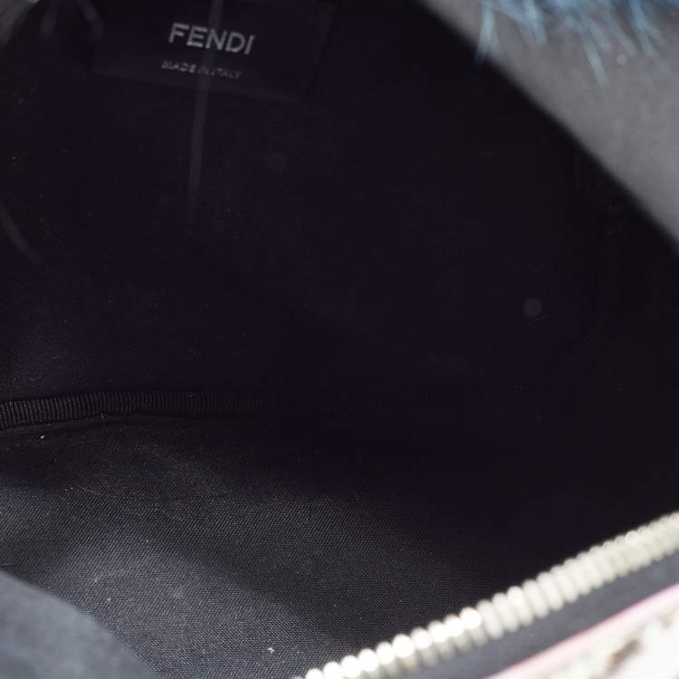 Pre Owned Fendi Black Nylon and Leather Mini Monster Eye Backpack