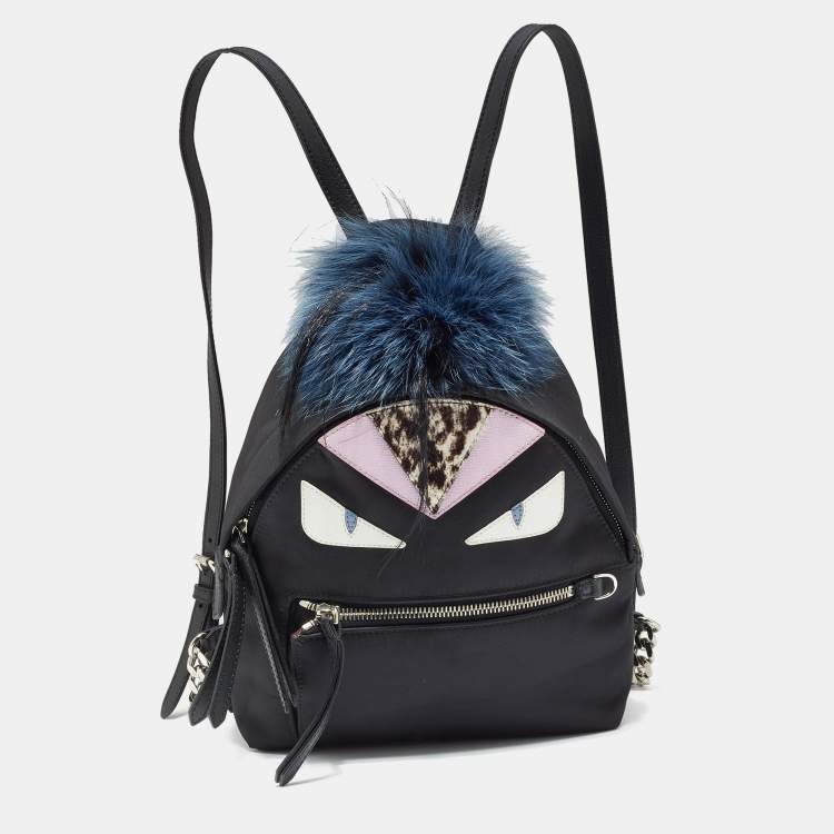 Fendi Black Nylon and Leather Mini Monster Eye Backpack Fendi | The ...