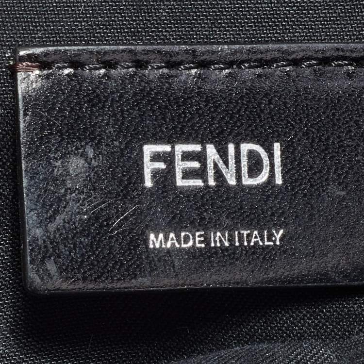 Pre Owned Fendi Black Nylon and Leather Mini Monster Eye Backpack