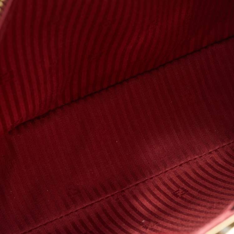 Pre Owned Fendi Red Leather Medium 2Jours Tote