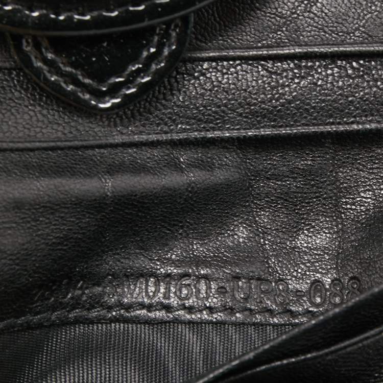 Pre Owned Fendi Black Leather and Patent Leather B Wallet