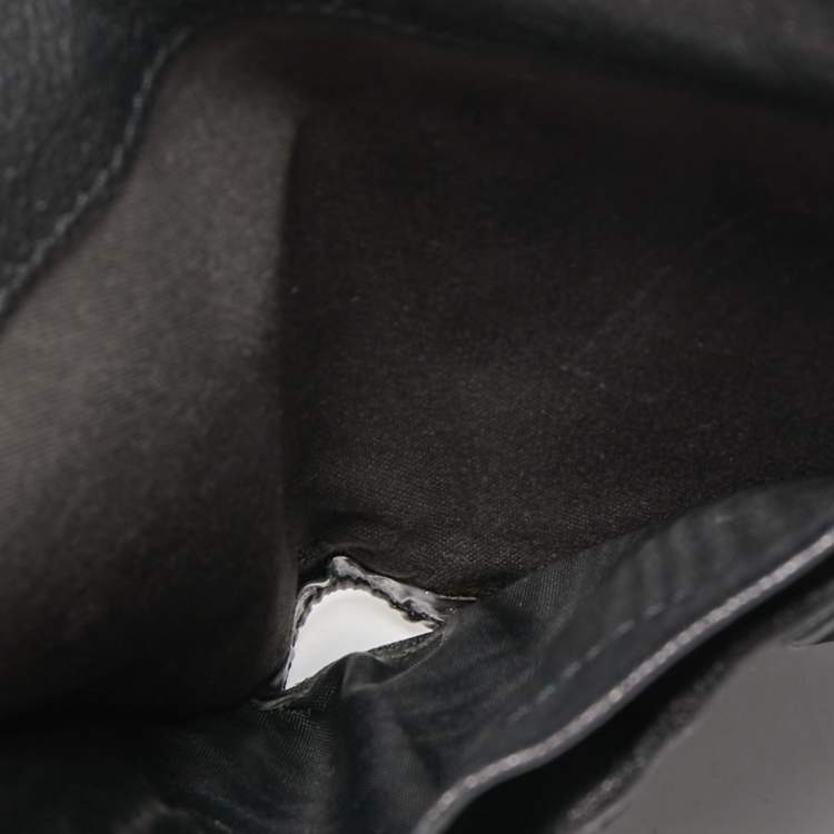 Pre Owned Fendi Black Leather and Patent Leather B Wallet