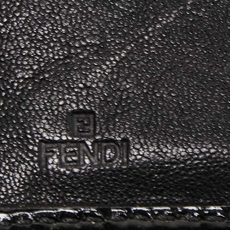 Pre Owned Fendi Black Leather and Patent Leather B Wallet