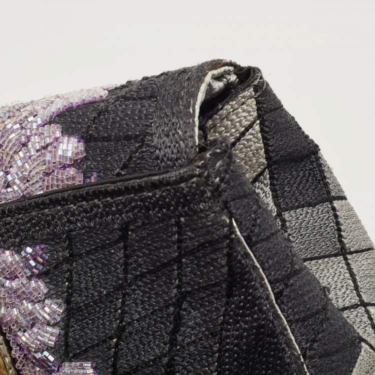 Pre Owned Fendi Multicolor Canvas Beads Embellished Clutch