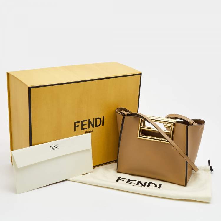 Pre Owned Fendi Tan Leather Small The Way Shoulder Bag