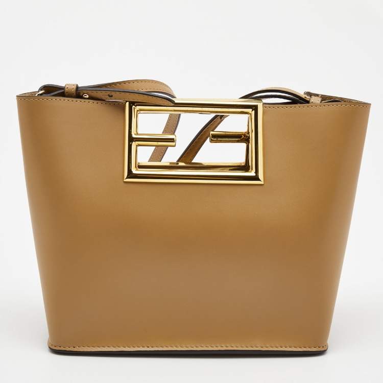 Pre Owned Fendi Tan Leather Small The Way Shoulder Bag