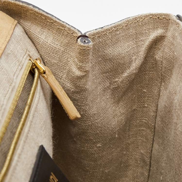 Pre Owned Fendi Multicolor Leather and Python Silvana Top Handle Bag