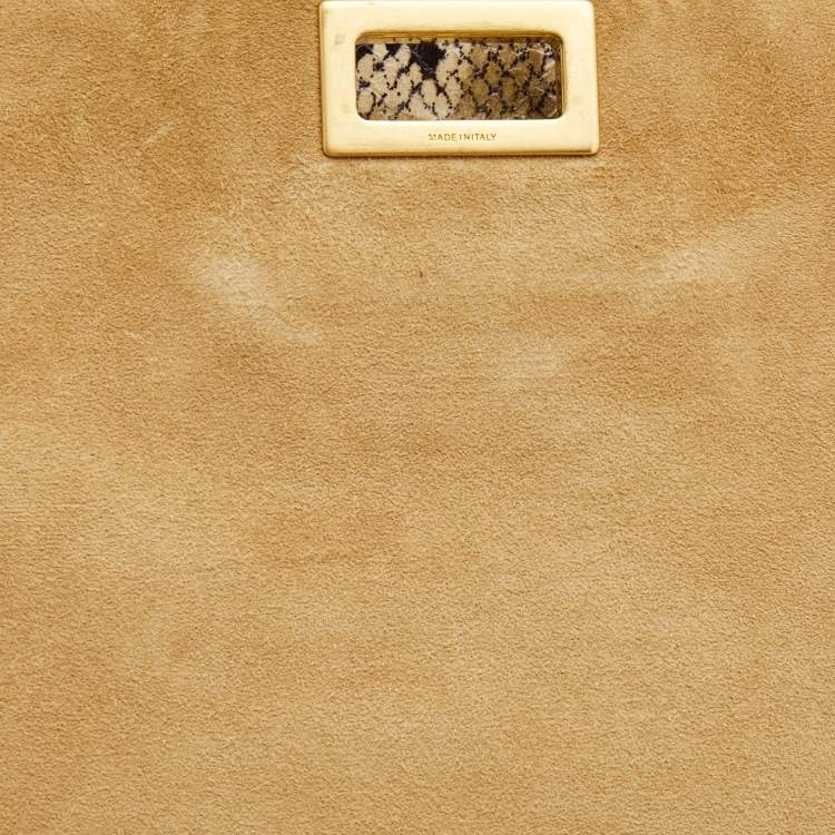 Pre Owned Fendi Multicolor Leather and Python Silvana Top Handle Bag