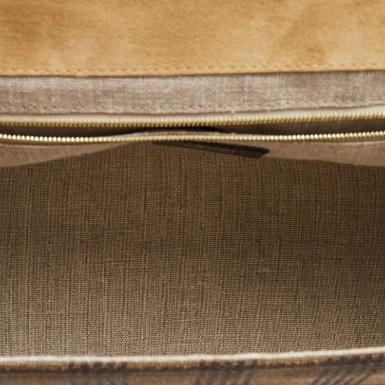 Pre Owned Fendi Multicolor Leather and Python Silvana Top Handle Bag
