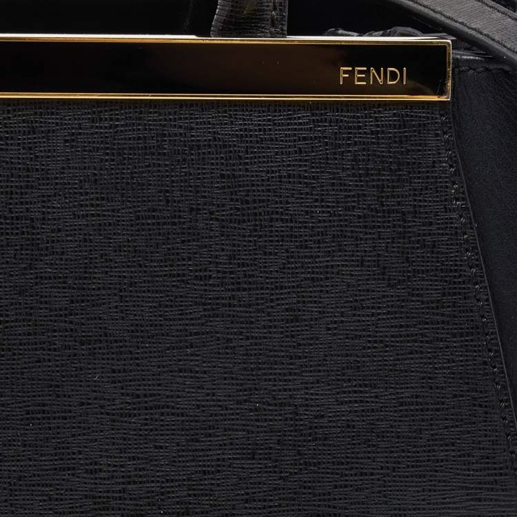 Pre Owned Fendi Black Leather Small 2Jours Tote