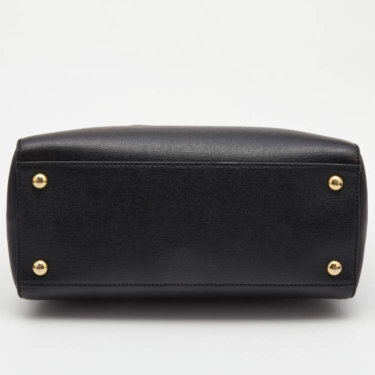 Pre Owned Fendi Black Leather Small 2Jours Tote