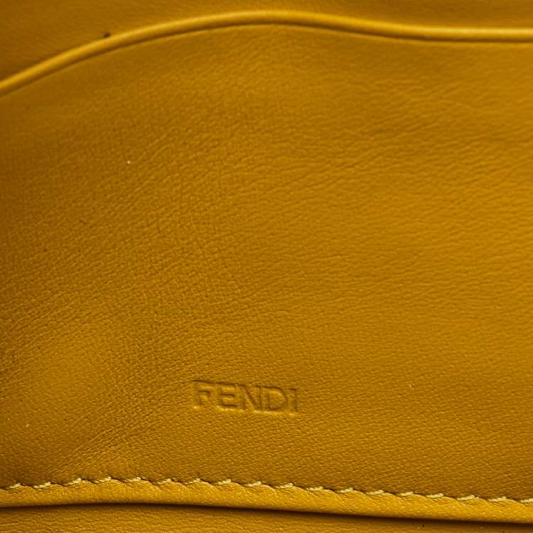 Pre Owned Fendi Multicolor Zucchino Coated Canvas Zip Around Wallet