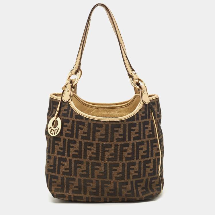 Pre Owned Fendi Tobacco Zucca Canvas and Leather Chef Shopper Tote