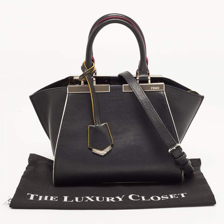 Pre Owned Fendi Black Leather Petite 3Jours Tote