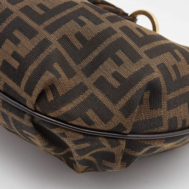 Pre Owned Fendi Tobacco Zucca Canvas and Leather Chef Chain Link Hobo