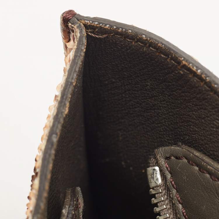 Pre Owned Fendi Beige/Blue Python Petite 3Jours Tote