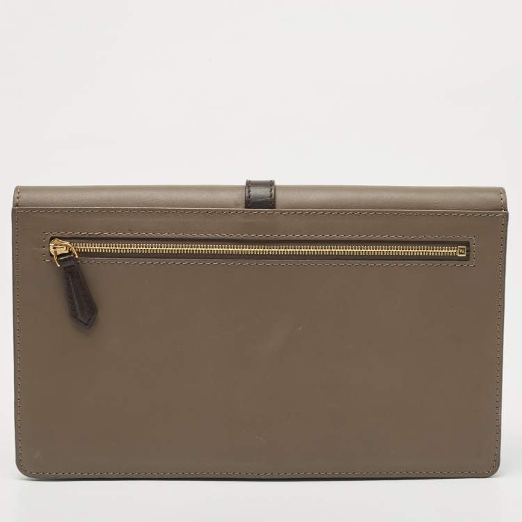 Pre Owned Fendi Multicolor Leather and Snakeskin Bustina Clutch