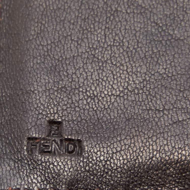 Pre Owned Fendi Beige/Brown Zucca Canvas and Leather Compact Wallet