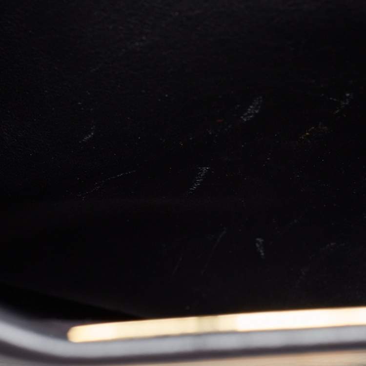 Pre Owned Fendi Black Leather Medium Whipstitched Peekaboo Top Handle Bag