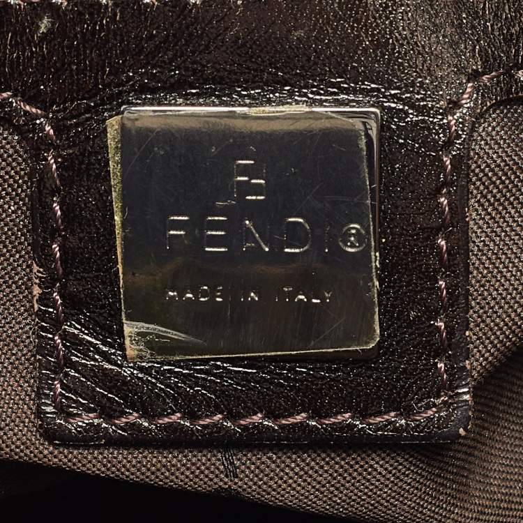 Pre Owned Fendi Beige/Brown Zucchino Canvas and Leather Mama Baguette Bag
