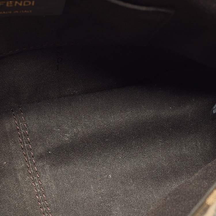 Pre Owned Fendi Tobacco Zucca Canvas and Leather Flap Crossbody Bag