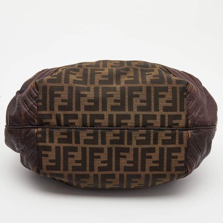 Pre Owned Fendi Tobacco Zucca Canvas and Leather Baby Spy Bag