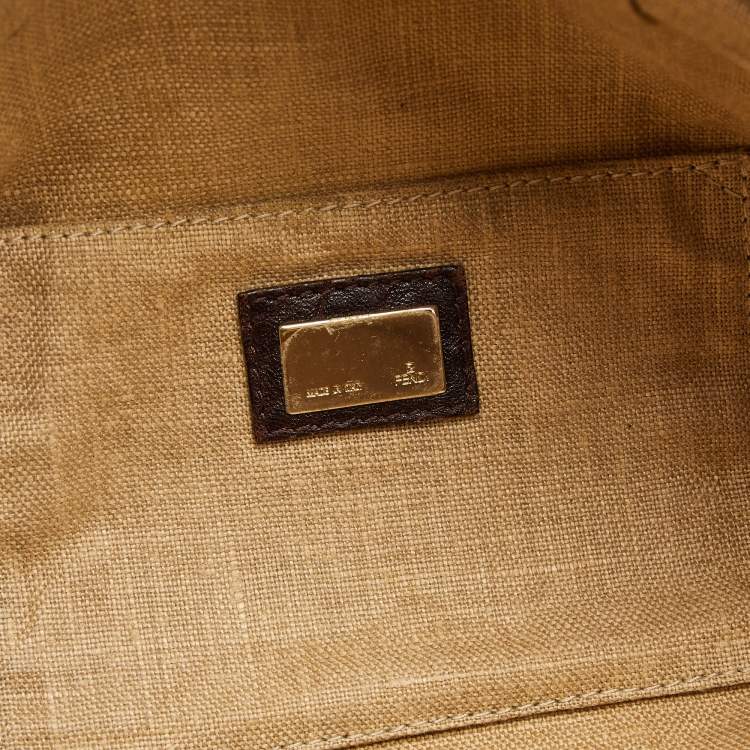 Pre Owned Fendi Tobacco Zucca Canvas and Leather Baby Spy Bag