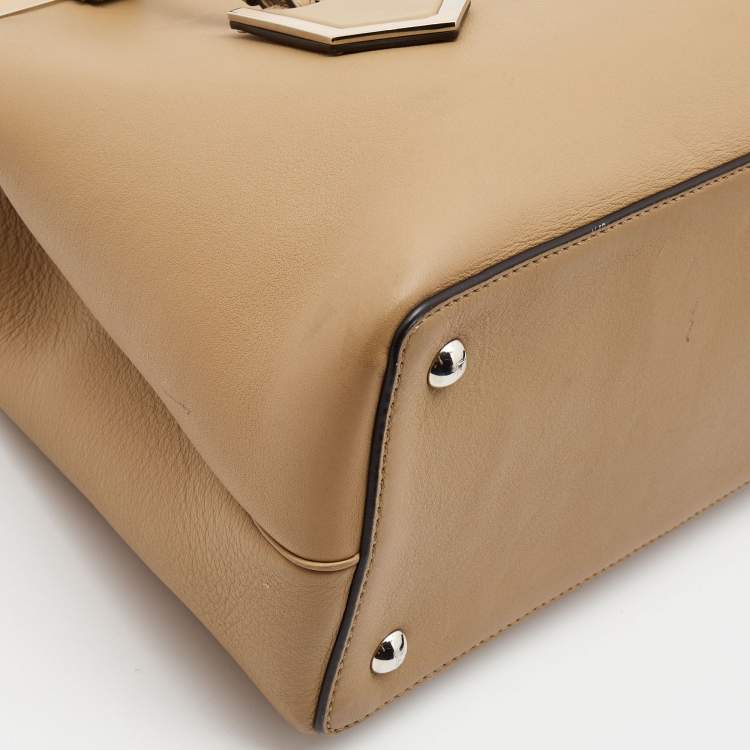 Pre Owned Fendi Beige Leather Small 2Jours Tote