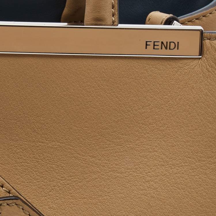 Pre Owned Fendi Beige Leather Small 2Jours Tote