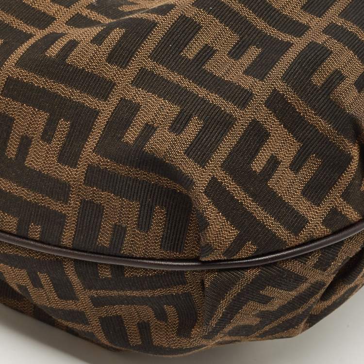 Pre Owned Fendi Tobacco Zucca Canvas and Leather Chef Chain Link Hobo