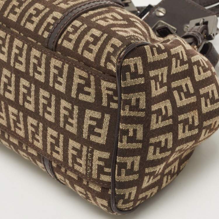Pre Owned Fendi Tobacco Zucca Canvas and Leather Shoulder Bag