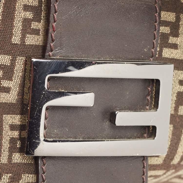 Pre Owned Fendi Tobacco Zucca Canvas and Leather Shoulder Bag