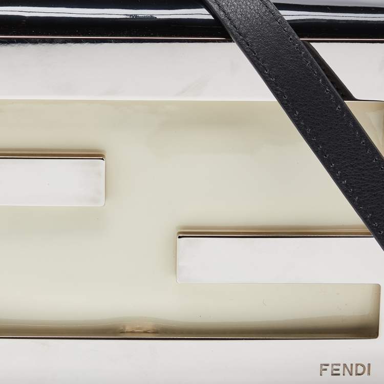 Pre Owned Fendi Multicolor Patent and Leather Metal FF Flap Bag