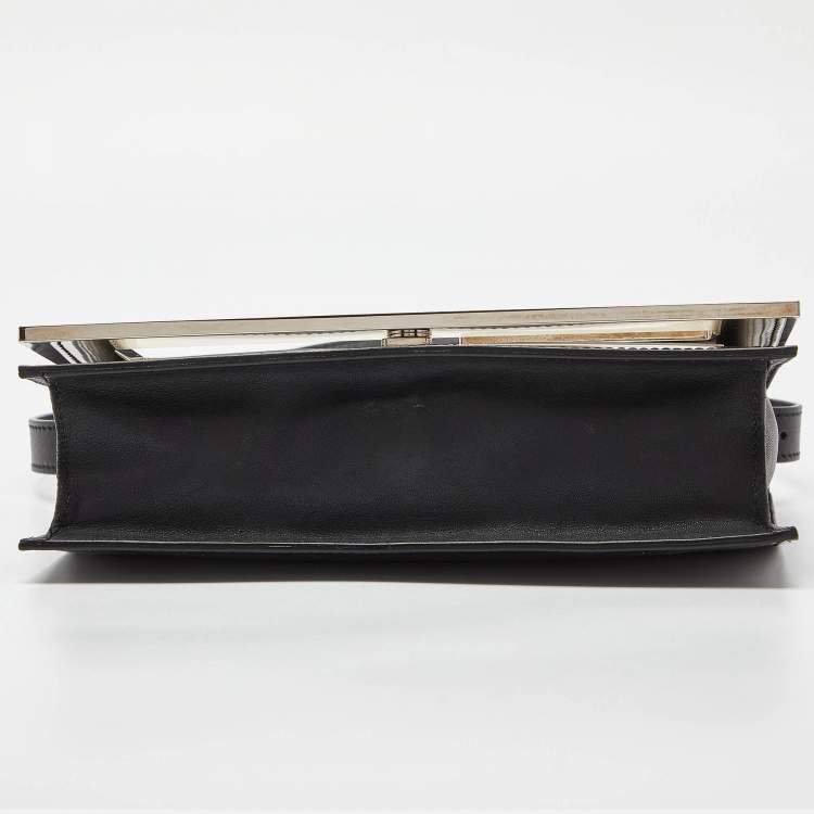 Pre Owned Fendi Multicolor Patent and Leather Metal FF Flap Bag