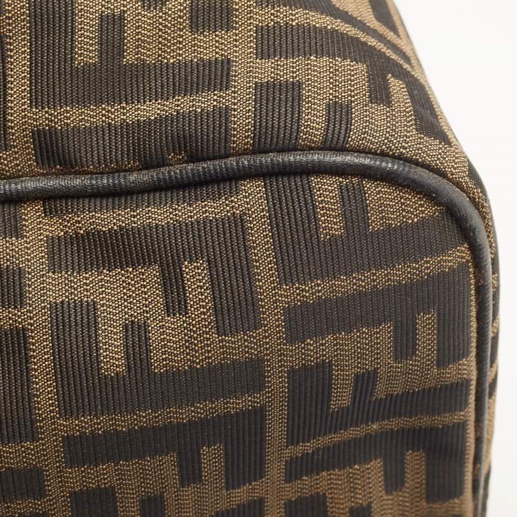 Pre Owned Fendi Tobacco Zucca Canvas and Leather Flap Crossbody Bag