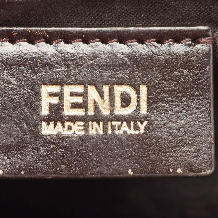 Pre Owned Fendi Tobacco Zucca Canvas and Leather Flap Crossbody Bag