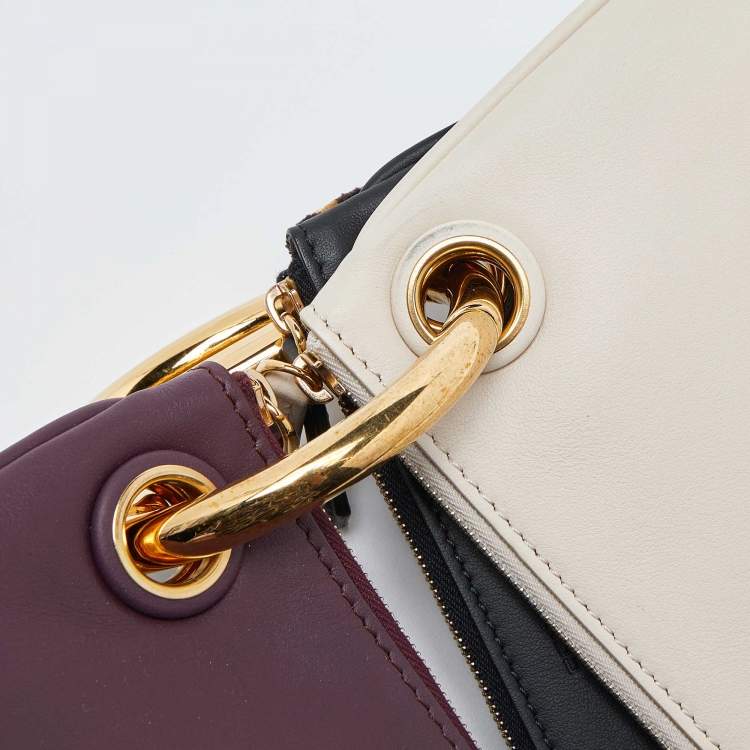 Pre Owned Fendi Multicolor Zucca Velvet and Leather Triplette Pouch