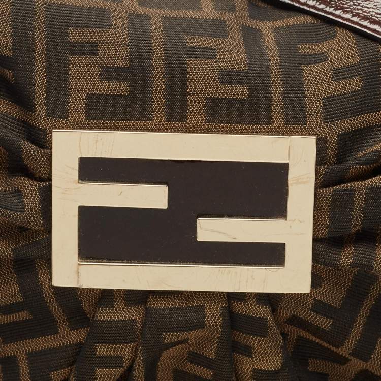 Pre Owned Fendi Tobacco Zucca Canvas Mia Shoulder Bag