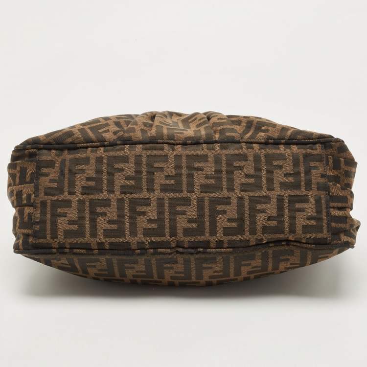 Pre Owned Fendi Tobacco Zucca Canvas Mia Shoulder Bag