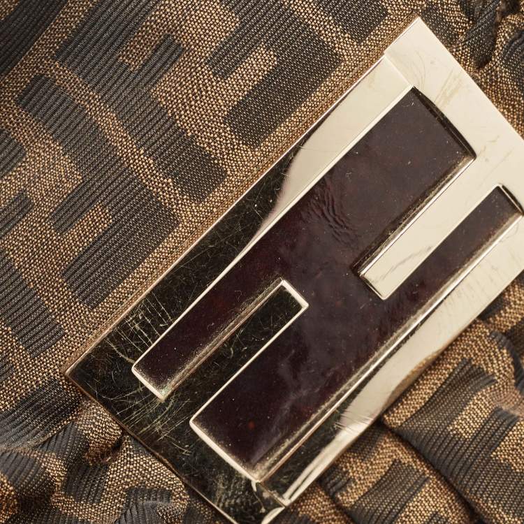 Pre Owned Fendi Tobacco Zucca Canvas Mia Shoulder Bag