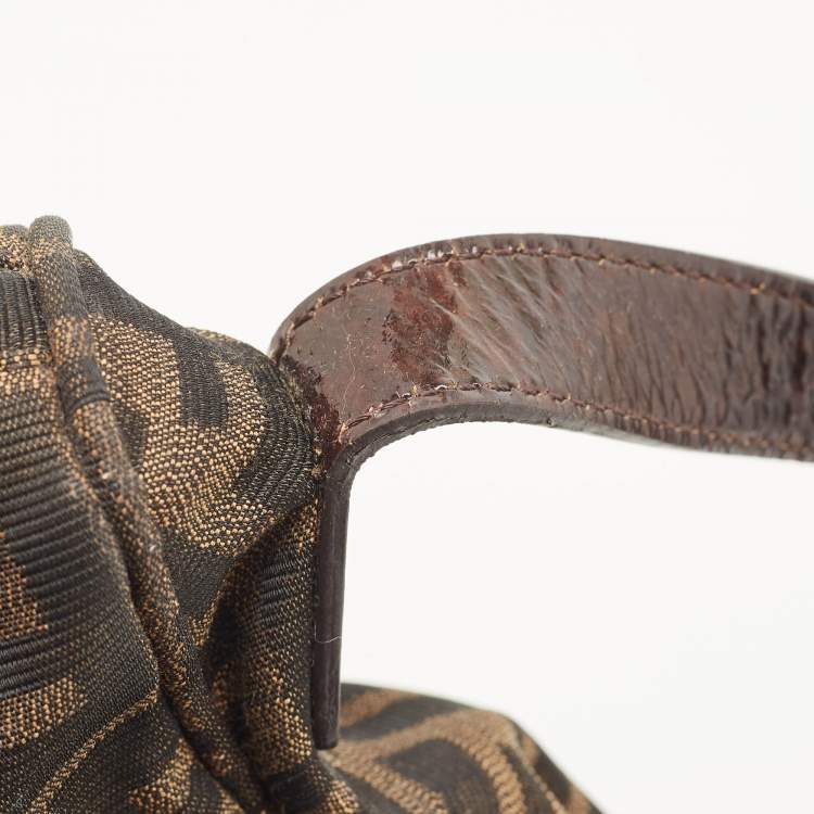 Pre Owned Fendi Tobacco Zucca Canvas Mia Shoulder Bag