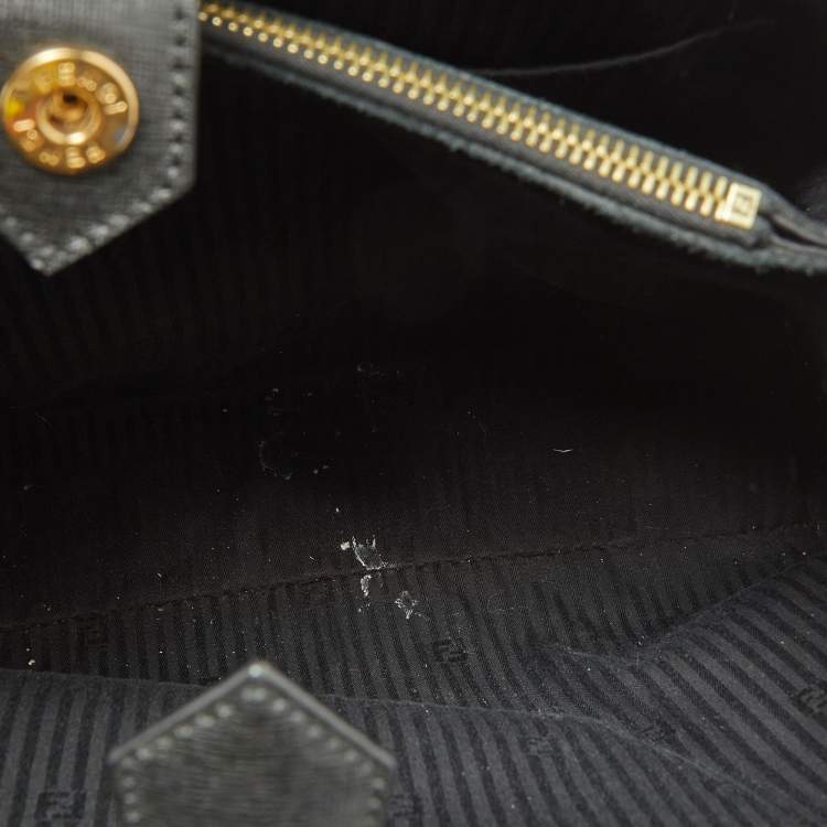 Pre Owned Fendi Black Leather Medium 2Jours Tote