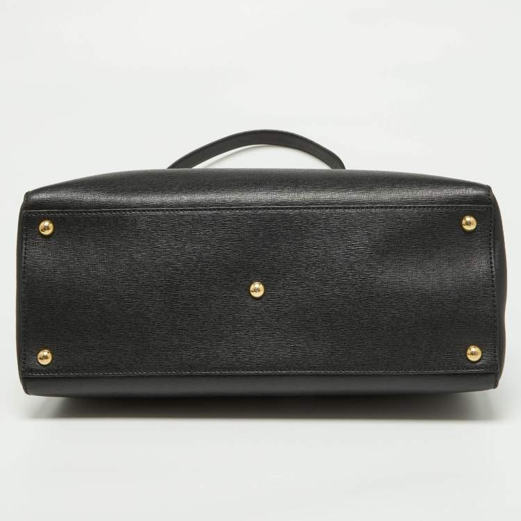 Pre Owned Fendi Black Leather Medium 2Jours Tote