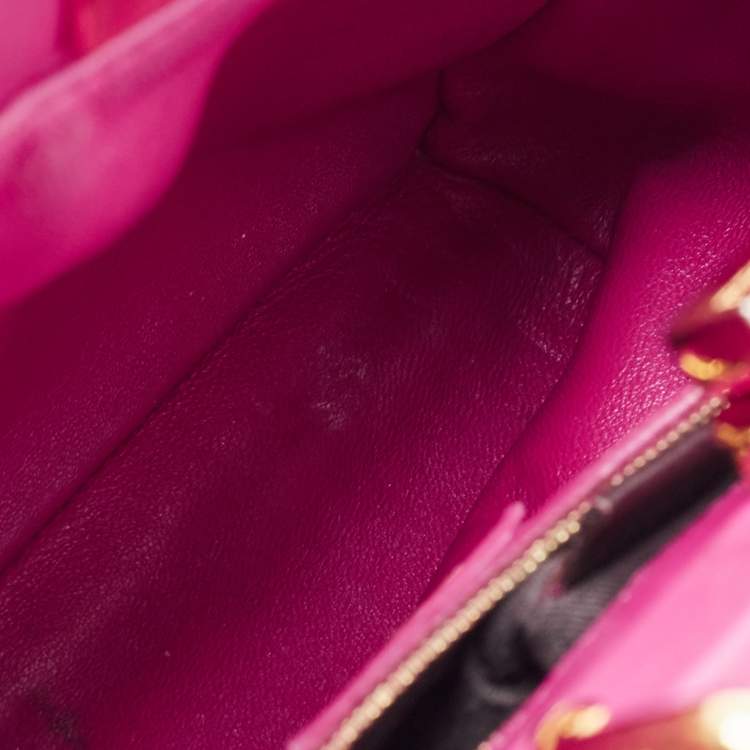 مملوكة مسبقًا Fendi Pink Leather Mini Peekaboo Top Handle Bag