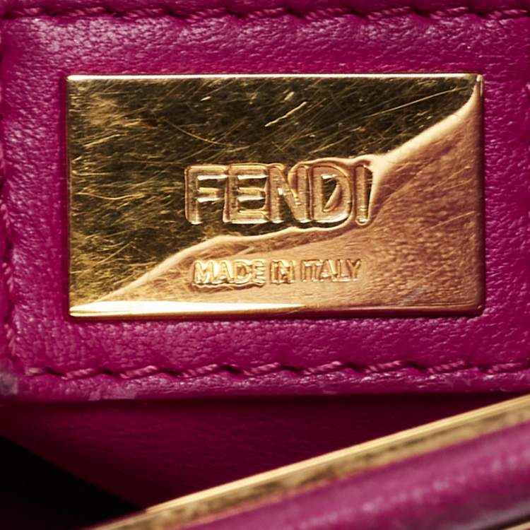 مملوكة مسبقًا Fendi Pink Leather Mini Peekaboo Top Handle Bag