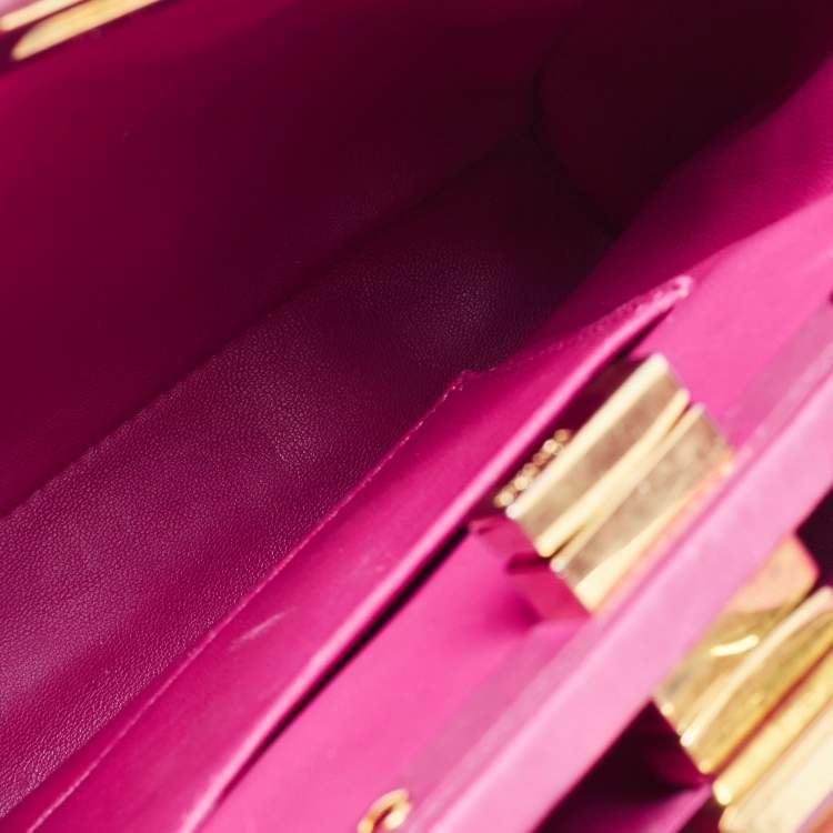 مملوكة مسبقًا Fendi Pink Leather Mini Peekaboo Top Handle Bag