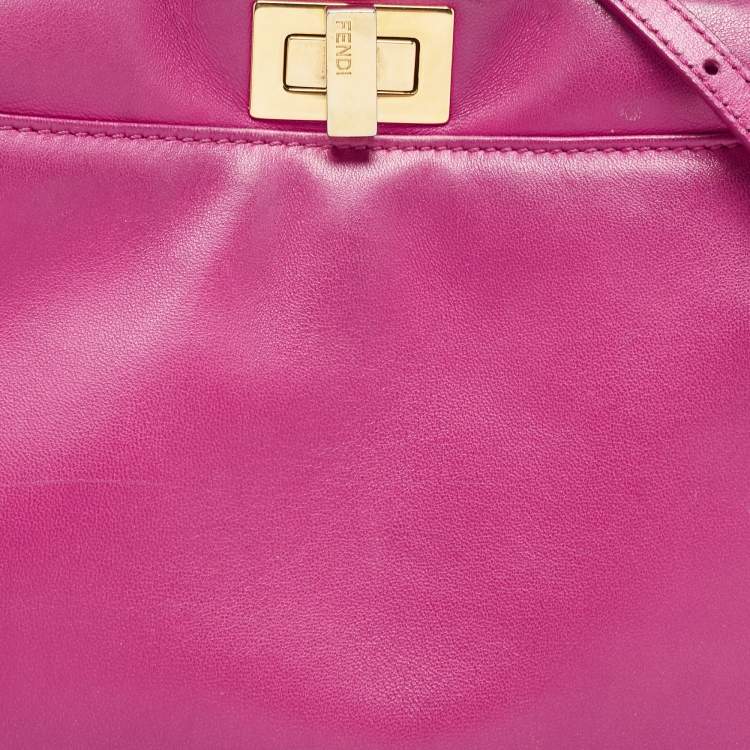 مملوكة مسبقًا Fendi Pink Leather Mini Peekaboo Top Handle Bag